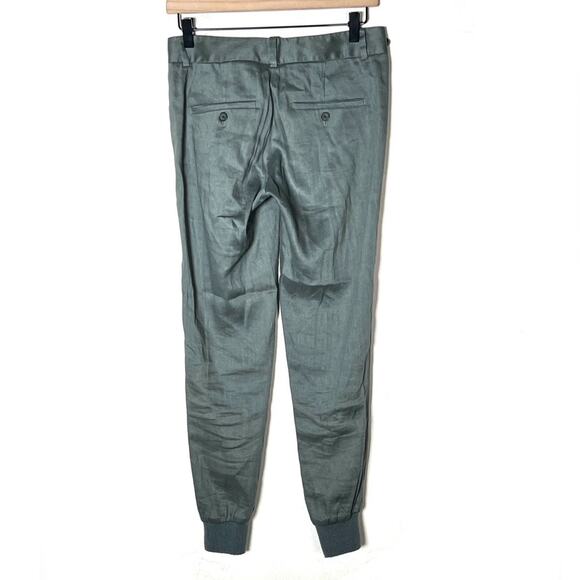 Vince moss green linen blend jogger style dress pants size 0 B182 - Picture 4 of 4